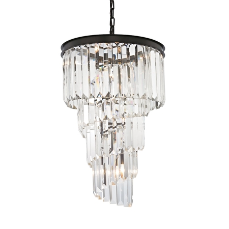 ELK LIGHTING Palacial 6-Light Chandelier in Oil Rubbed Bronze with Clear Crystal 14217/6